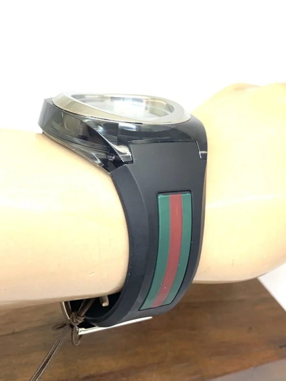 GUCCI Men's Watch YA137101 Sync Swiss Quartz Black Rubber Band 46mm